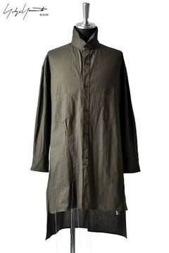 画像をギャラリービューアに読み込む, Yohji Yamamoto ＋NOIR LONG SQUARE HEM SHIRT / HAND SEWING STITCH (KHAKI)