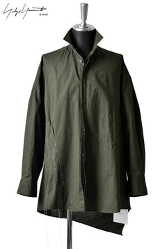 画像をギャラリービューアに読み込む, Yohji Yamamoto ＋NOIR BIG BOWED SHIRT / HAND SEWING STITCH (GREEN KHAKI)