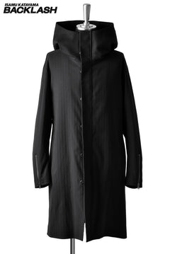 Load image into Gallery viewer, ISAMU KATAYAMA BACKLASH HERRINGBONE HOODED COAT (BLACK)