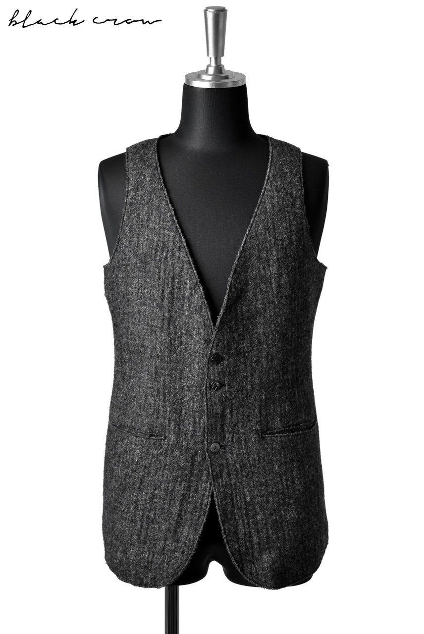 Load image into Gallery viewer, blackcrow tailor vest (wool linen fulling) (GREY)