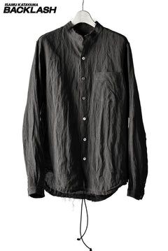Load image into Gallery viewer, ISAMU KATAYAMA BACKLASH STAND COLLAR LINEN SHIRT (GREY)