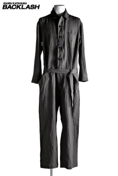Load image into Gallery viewer, ISAMU KATAYAMA BACKLASH ROUGH LINEN JUMP-SUITS (GREY)