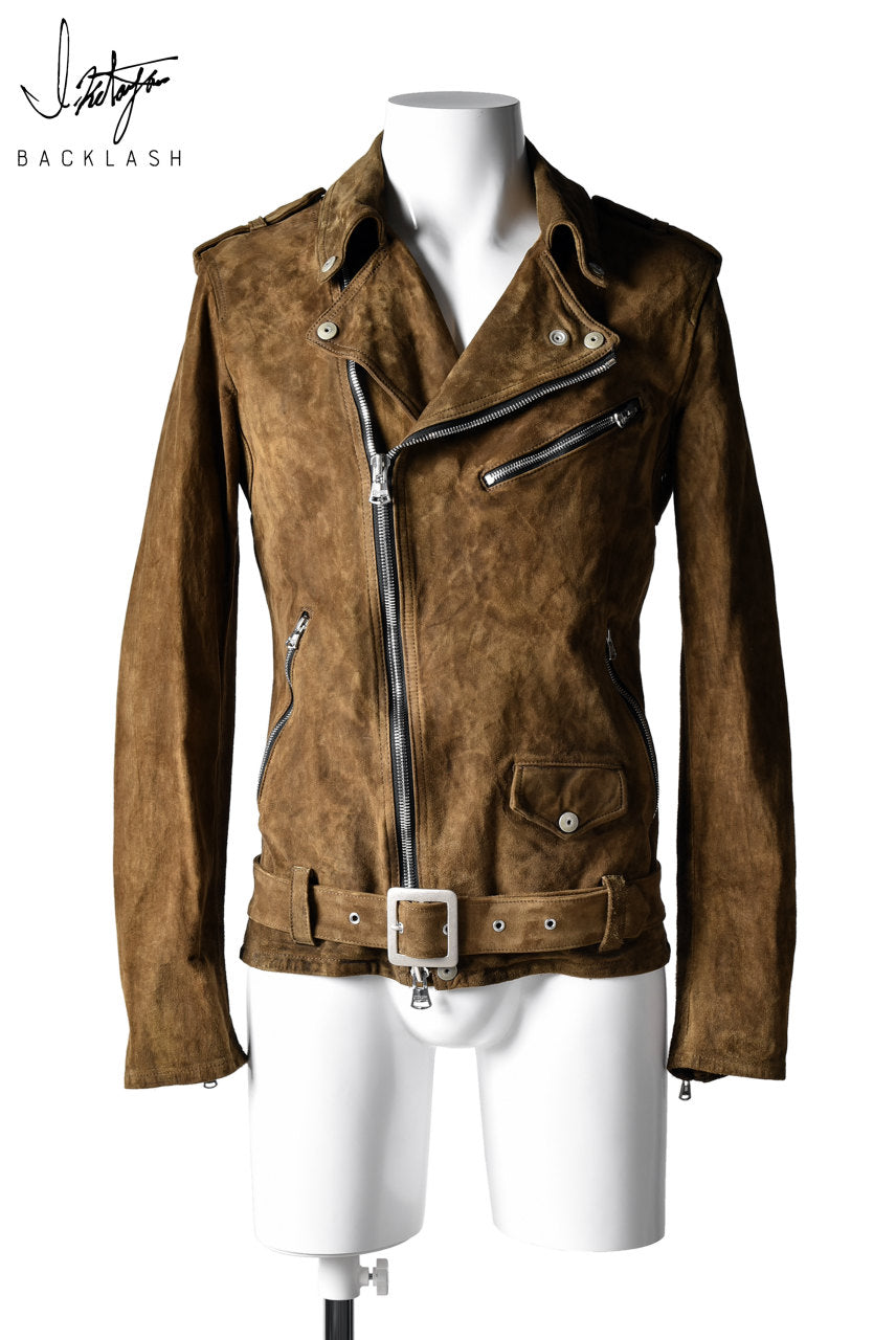 Load image into Gallery viewer, ISAMU KATAYAMA BACKLASH DOUBLE RIDERS JACKET (CALF SUEDE)