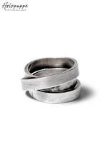 画像をギャラリービューアに読み込む, Holzpuppe Triple banded silver ring with unique texture