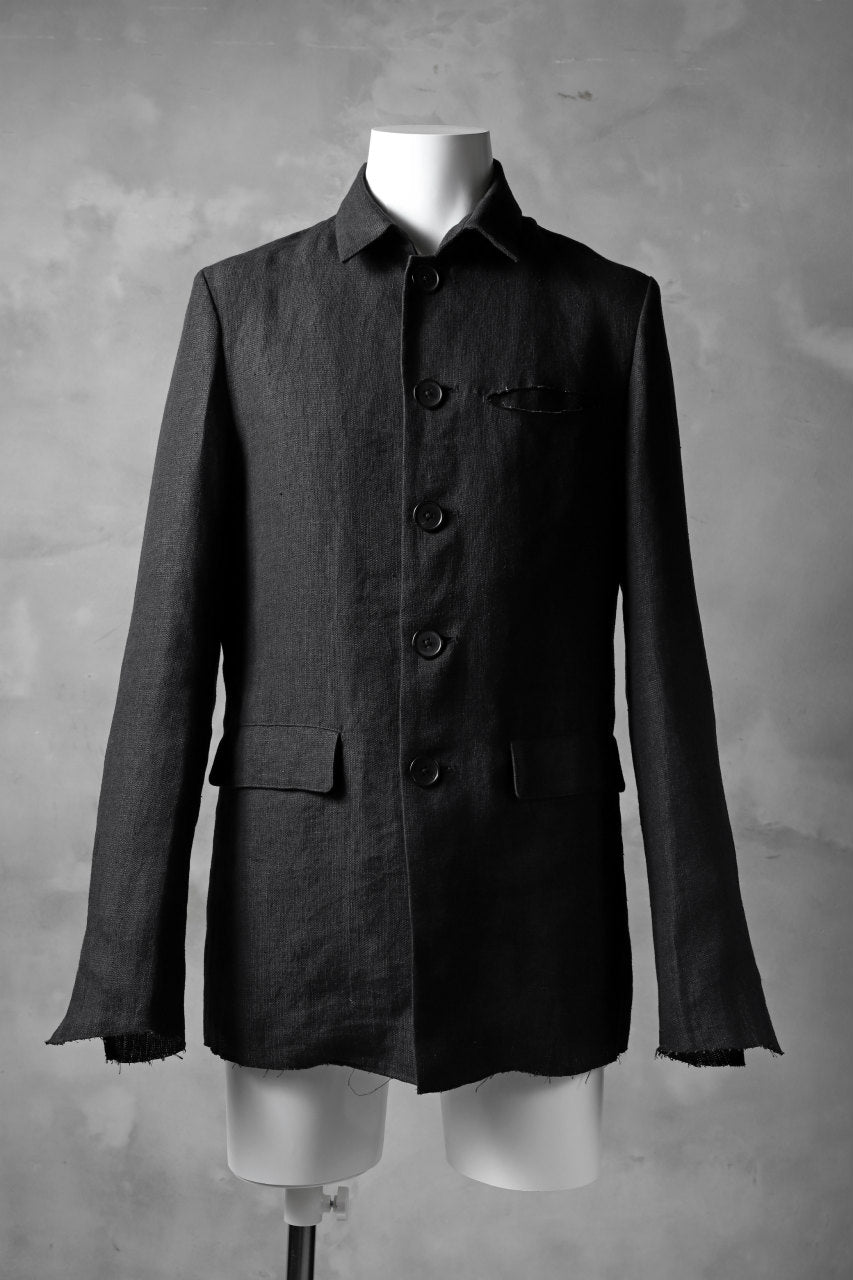 Load image into Gallery viewer, blackcrow shirt-collar 5B jacket / hemp (black)