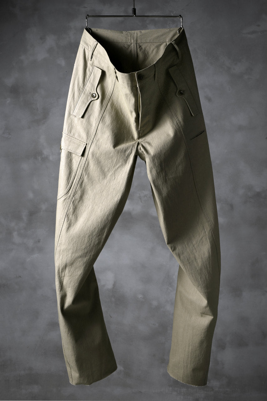 Load image into Gallery viewer, blackcrow worker pocket trousers / cotton woven (BEIGE)