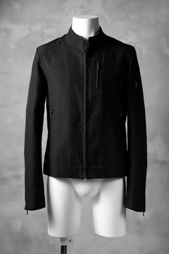 Load image into Gallery viewer, blackcrow riders zip jacket / linen&nylon woven (black)