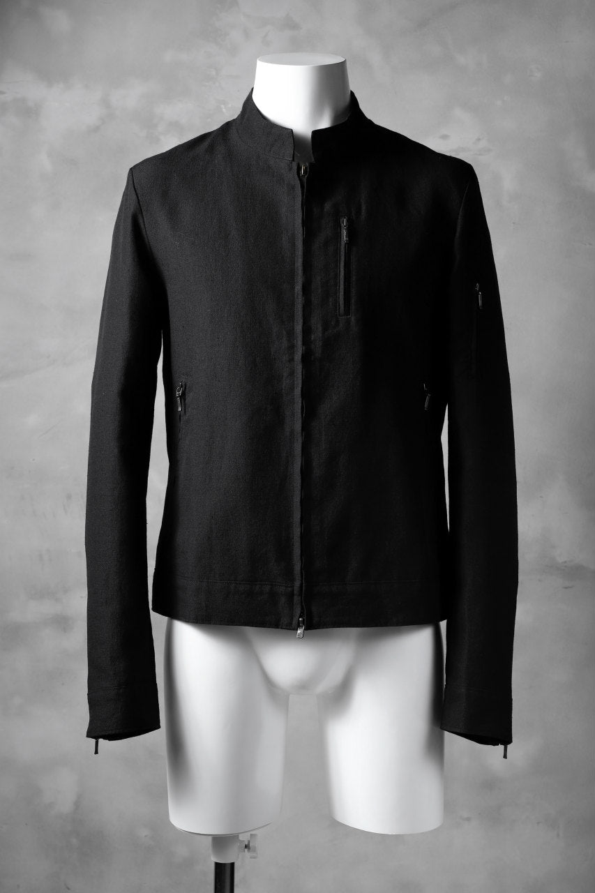 Load image into Gallery viewer, blackcrow riders zip jacket / linen&nylon woven (black)