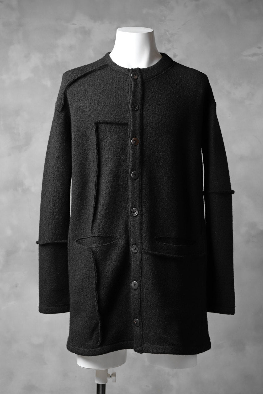 Load image into Gallery viewer, KLASICA SABRON CARDIGAN / MERANGE TWEED GEORGETTE WOOL (BLACK)