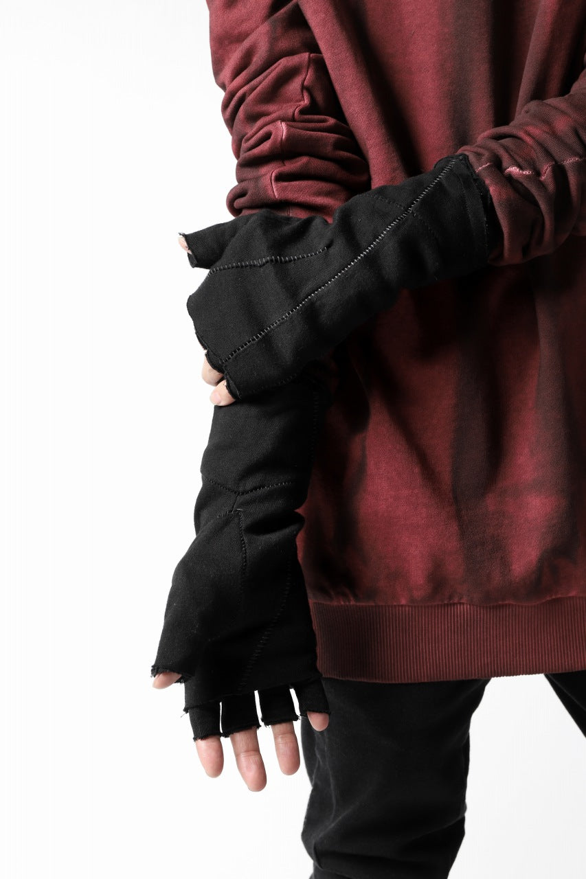 画像をギャラリービューアに読み込む, thomkrom LAYERED FINGER GLOVES / JERSEY OVERLOCKED (BLACK)
