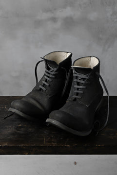 画像をギャラリービューアに読み込む, prtl "one make" Lace Up Boots (JAPAN Cow Reversed Leather / Hand Dyed BLACK)
