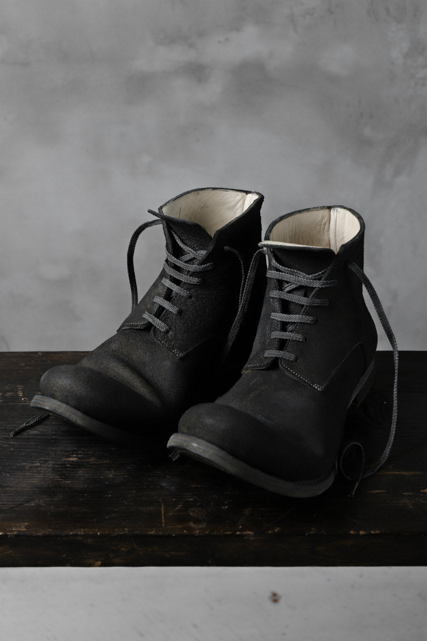 画像をギャラリービューアに読み込む, prtl "one make" Lace Up Boots (JAPAN Cow Reversed Leather / Hand Dyed BLACK)