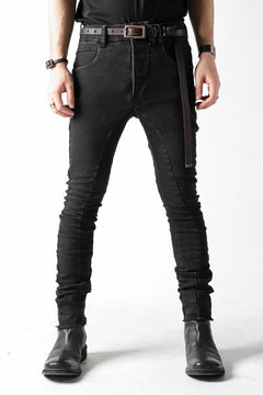 画像をギャラリービューアに読み込む, thomkrom OVER LOCKED SKINNY TROUSERS / FADE STRETCH DENIM (BLACK)