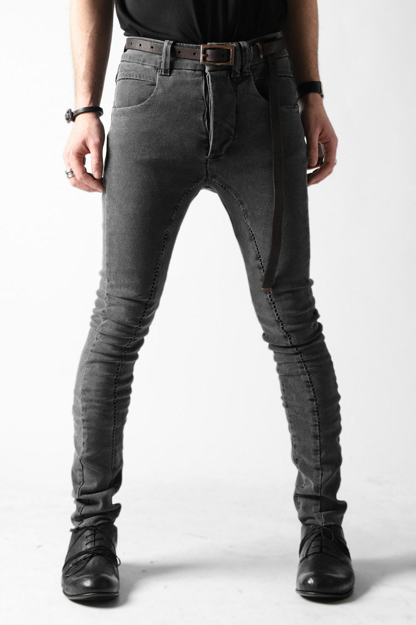 画像をギャラリービューアに読み込む, thomkrom OVER LOCKED SKINNY TROUSERS / FADE STRETCH DENIM (DARK GREY)