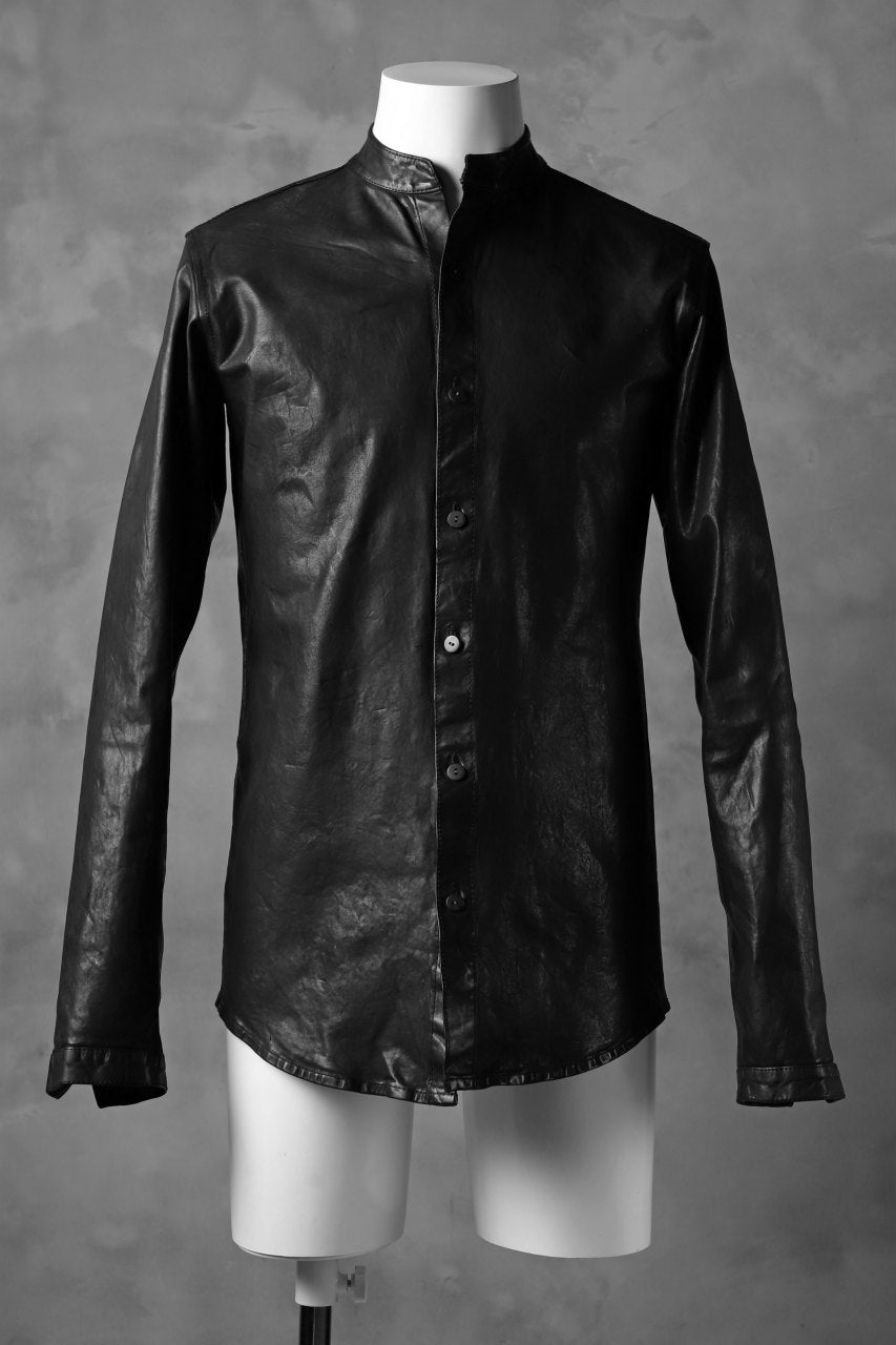 Load image into Gallery viewer, ISAMU KATAYAMA BACKLASH exclusive LEATHER SHIRT / ITALY SHOULDER 0.6mm (BLACK)