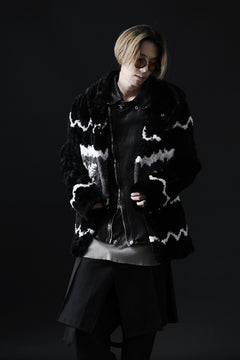 画像をギャラリービューアに読み込む, ISAMU KATAYAMA BACKLASH KNIT HOODIE BLOUSON / RABBIT FUR (BLACK)