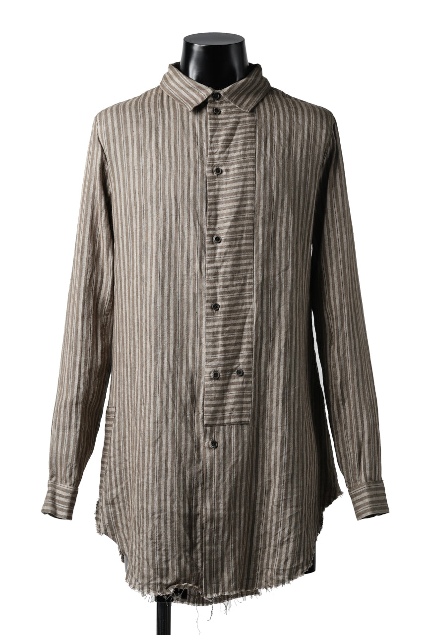 画像をギャラリービューアに読み込む, Aleksandr Manamis Mended Shirt (BROWN STRIPE)