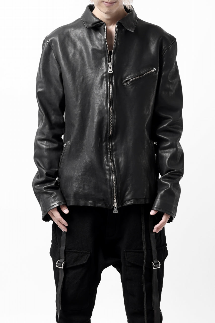 Load image into Gallery viewer, ISAMU KATAYAMA BACKLASH COLLAR ZIP JACKET / POLAND HORSE OBJECT DYED (BLACK)