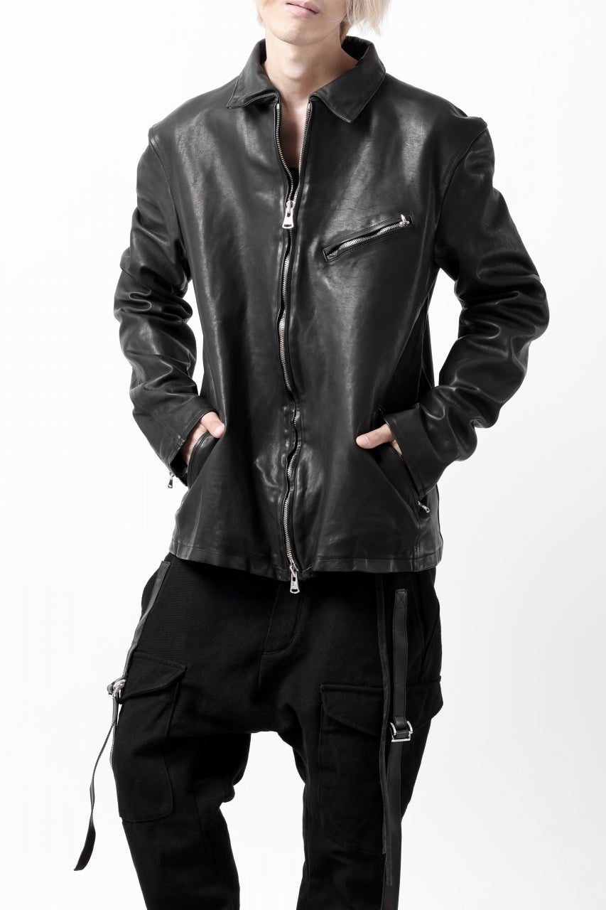 Load image into Gallery viewer, ISAMU KATAYAMA BACKLASH COLLAR ZIP JACKET / POLAND HORSE OBJECT DYED (BLACK)