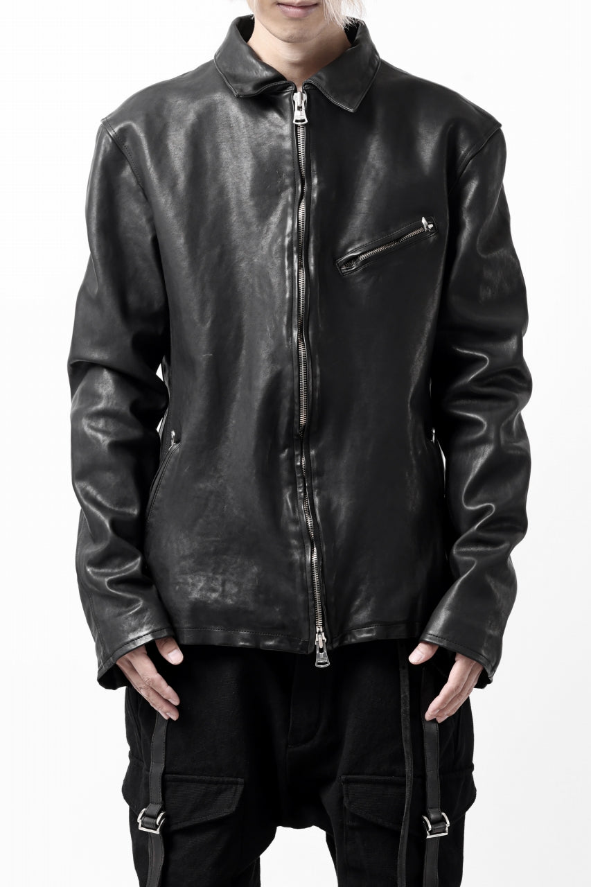 Load image into Gallery viewer, ISAMU KATAYAMA BACKLASH COLLAR ZIP JACKET / POLAND HORSE OBJECT DYED (BLACK)