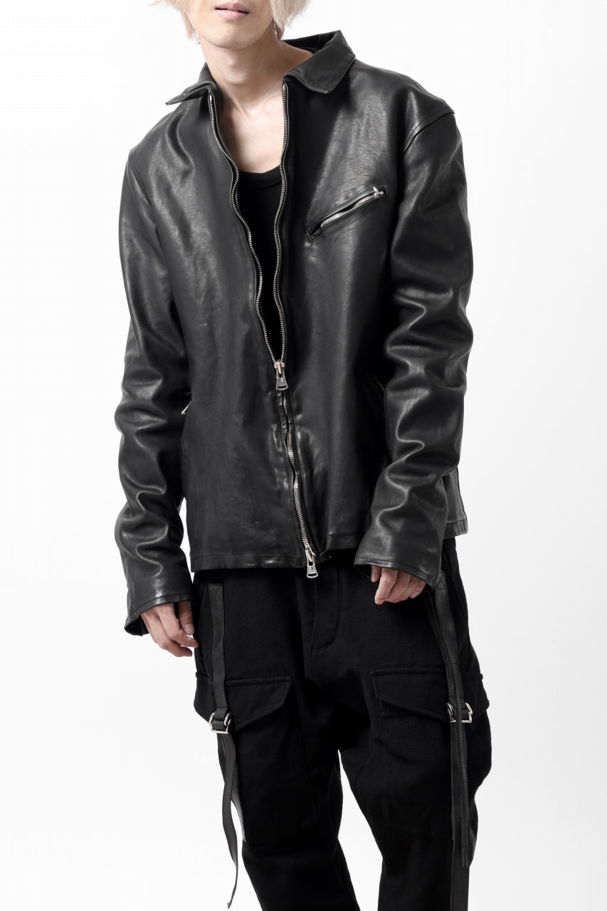Load image into Gallery viewer, ISAMU KATAYAMA BACKLASH COLLAR ZIP JACKET / POLAND HORSE OBJECT DYED (BLACK)