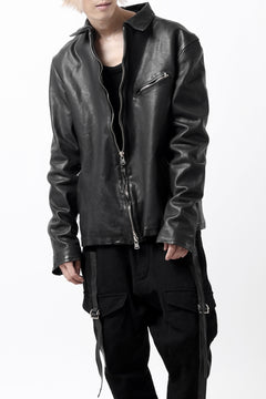 Load image into Gallery viewer, ISAMU KATAYAMA BACKLASH COLLAR ZIP JACKET / POLAND HORSE OBJECT DYED (BLACK)