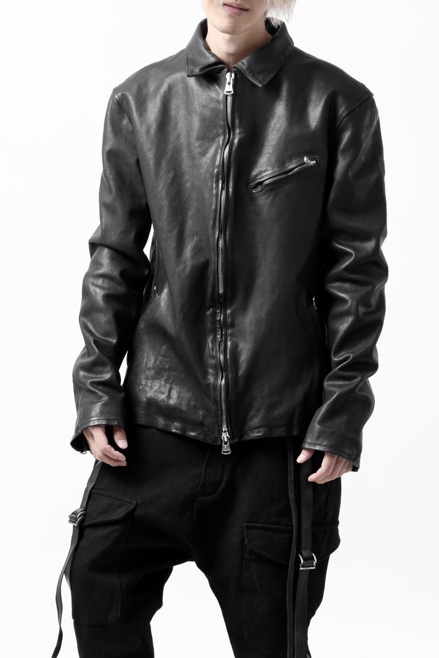 Load image into Gallery viewer, ISAMU KATAYAMA BACKLASH COLLAR ZIP JACKET / POLAND HORSE OBJECT DYED (BLACK)