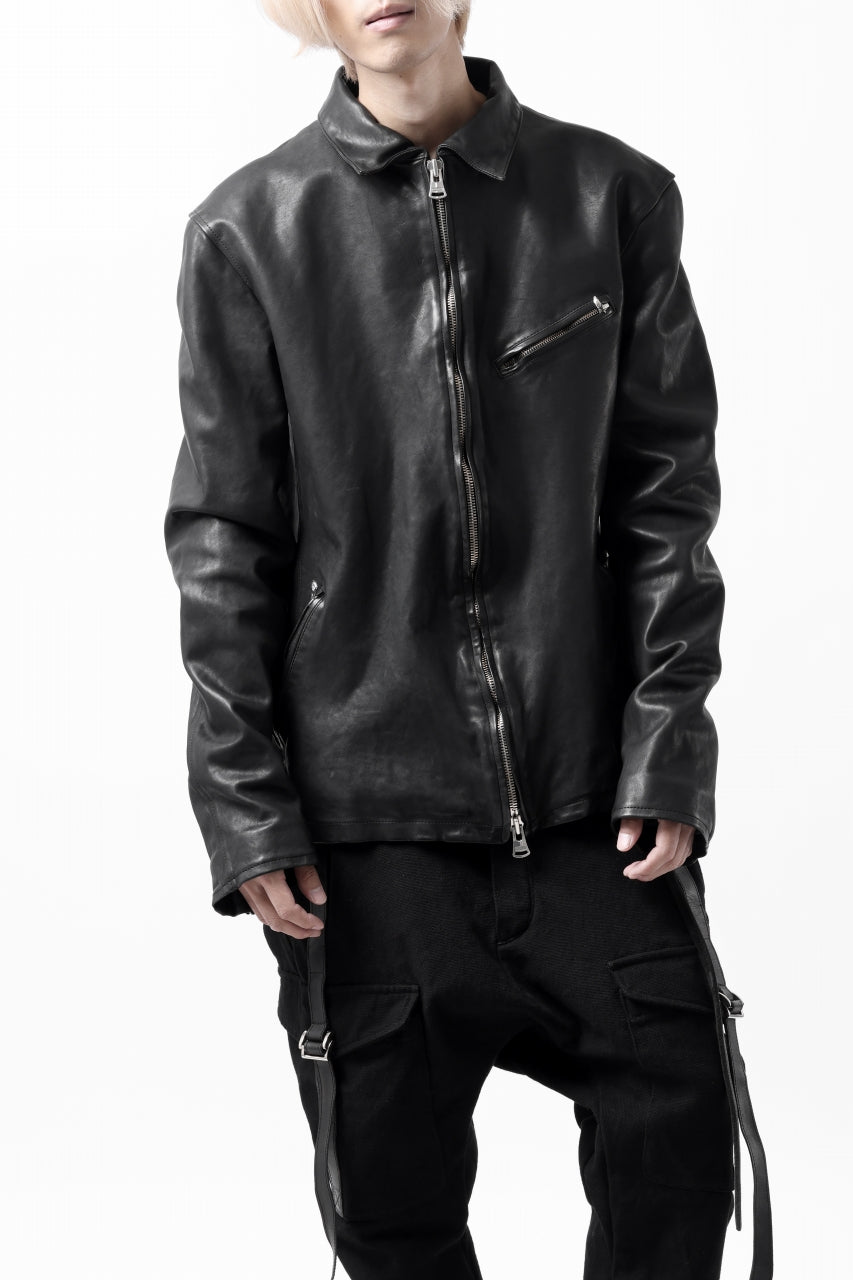 Load image into Gallery viewer, ISAMU KATAYAMA BACKLASH COLLAR ZIP JACKET / POLAND HORSE OBJECT DYED (BLACK)