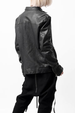 Load image into Gallery viewer, ISAMU KATAYAMA BACKLASH COLLAR ZIP JACKET / POLAND HORSE OBJECT DYED (BLACK)