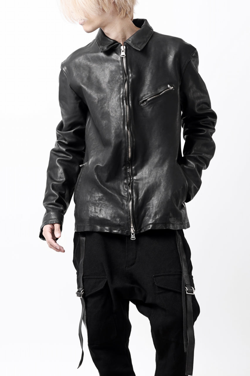 Load image into Gallery viewer, ISAMU KATAYAMA BACKLASH COLLAR ZIP JACKET / POLAND HORSE OBJECT DYED (BLACK)