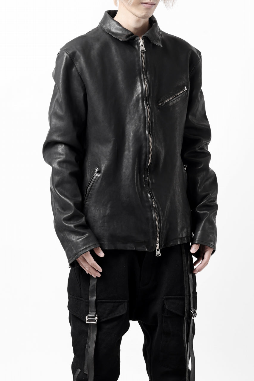 Load image into Gallery viewer, ISAMU KATAYAMA BACKLASH COLLAR ZIP JACKET / POLAND HORSE OBJECT DYED (BLACK)