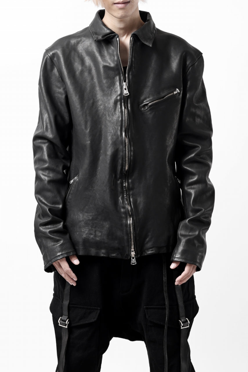 Load image into Gallery viewer, ISAMU KATAYAMA BACKLASH COLLAR ZIP JACKET / POLAND HORSE OBJECT DYED (BLACK)