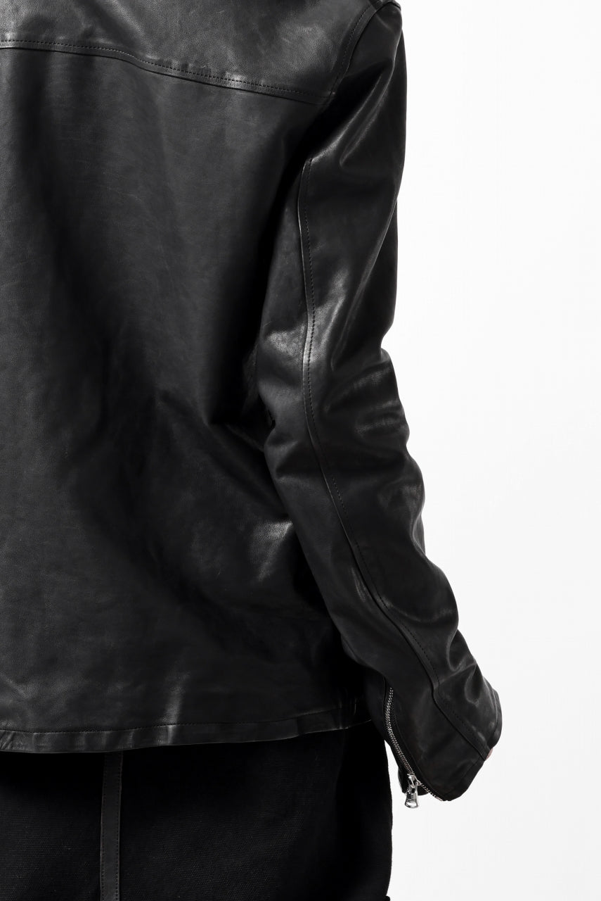 Load image into Gallery viewer, ISAMU KATAYAMA BACKLASH COLLAR ZIP JACKET / POLAND HORSE OBJECT DYED (BLACK)
