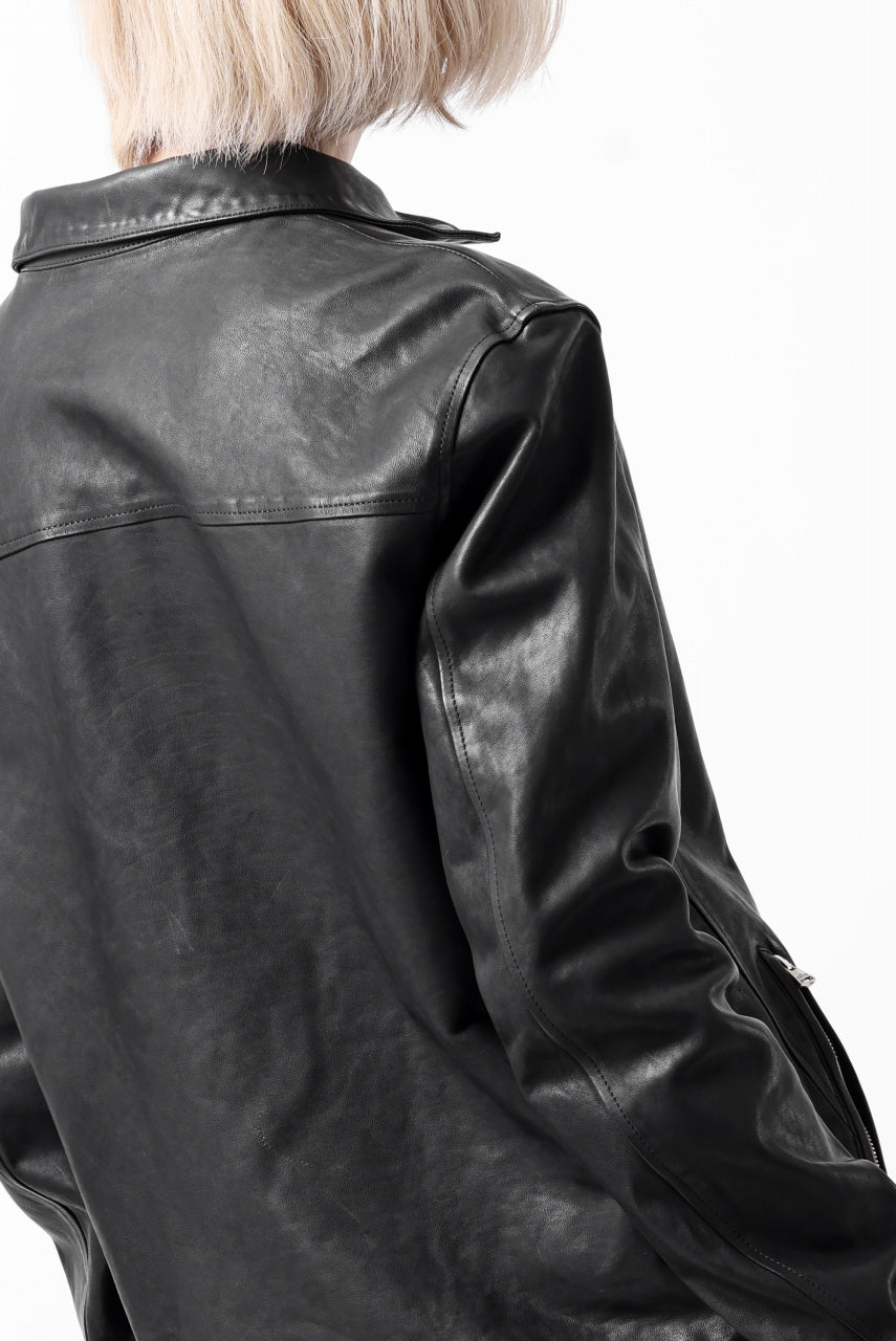 Load image into Gallery viewer, ISAMU KATAYAMA BACKLASH COLLAR ZIP JACKET / POLAND HORSE OBJECT DYED (BLACK)