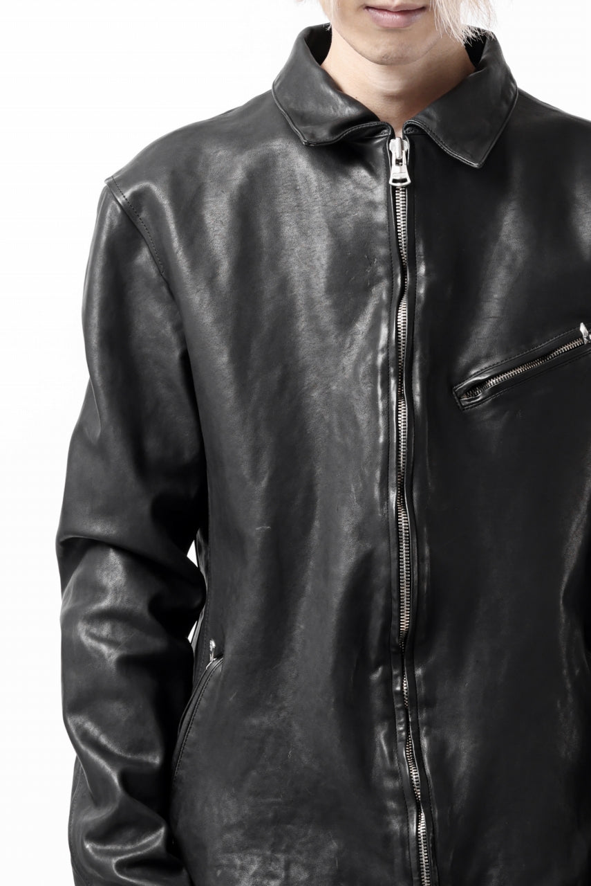 Load image into Gallery viewer, ISAMU KATAYAMA BACKLASH COLLAR ZIP JACKET / POLAND HORSE OBJECT DYED (BLACK)