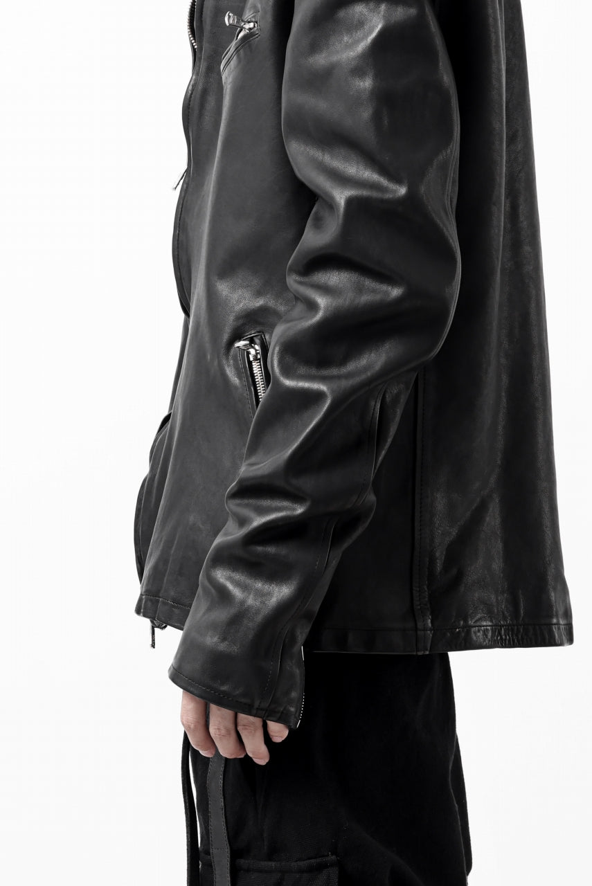 Load image into Gallery viewer, ISAMU KATAYAMA BACKLASH COLLAR ZIP JACKET / POLAND HORSE OBJECT DYED (BLACK)