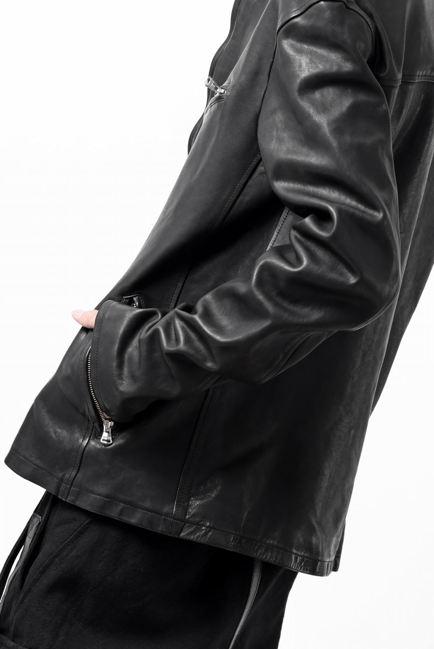 Load image into Gallery viewer, ISAMU KATAYAMA BACKLASH COLLAR ZIP JACKET / POLAND HORSE OBJECT DYED (BLACK)