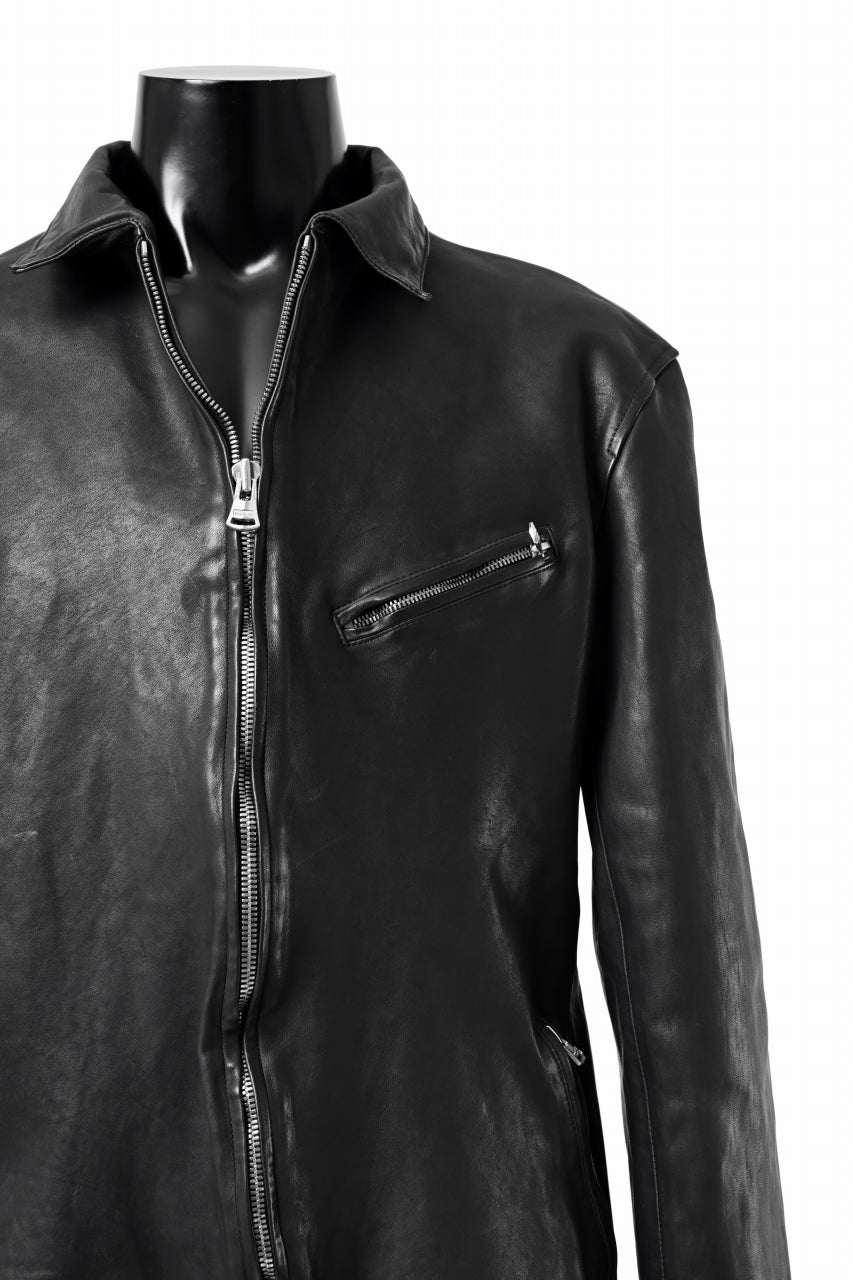 Load image into Gallery viewer, ISAMU KATAYAMA BACKLASH COLLAR ZIP JACKET / POLAND HORSE OBJECT DYED (BLACK)