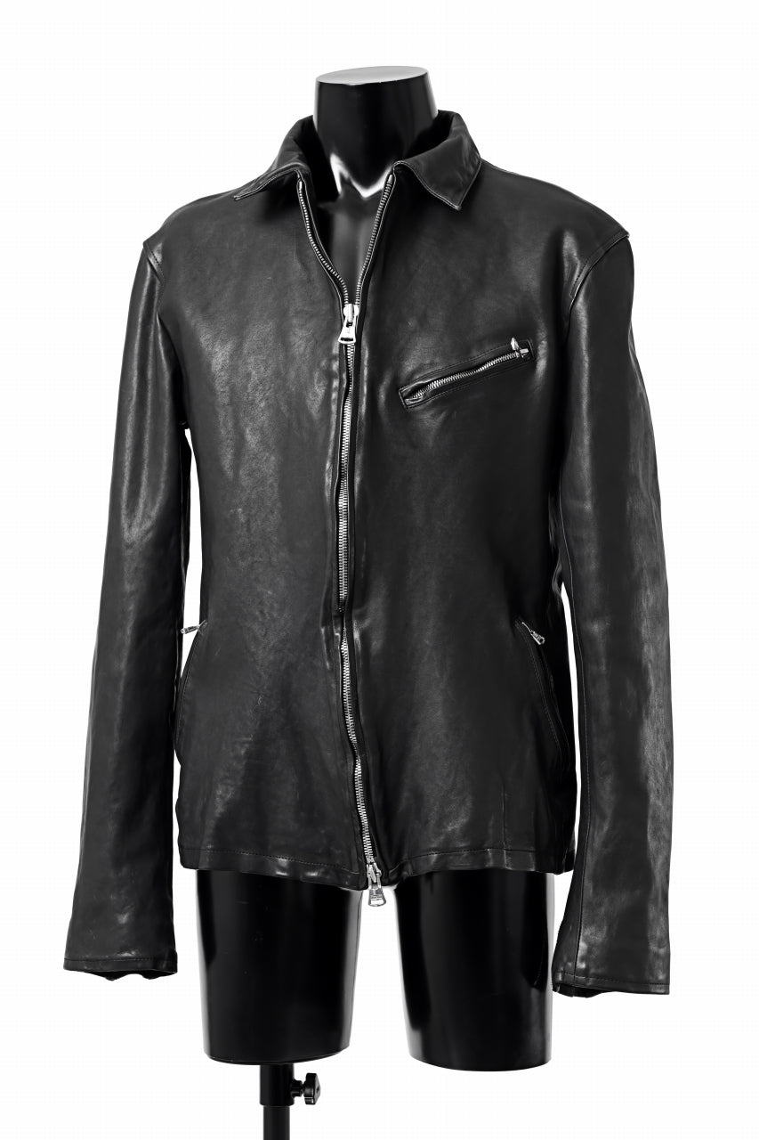 Load image into Gallery viewer, ISAMU KATAYAMA BACKLASH COLLAR ZIP JACKET / POLAND HORSE OBJECT DYED (BLACK)