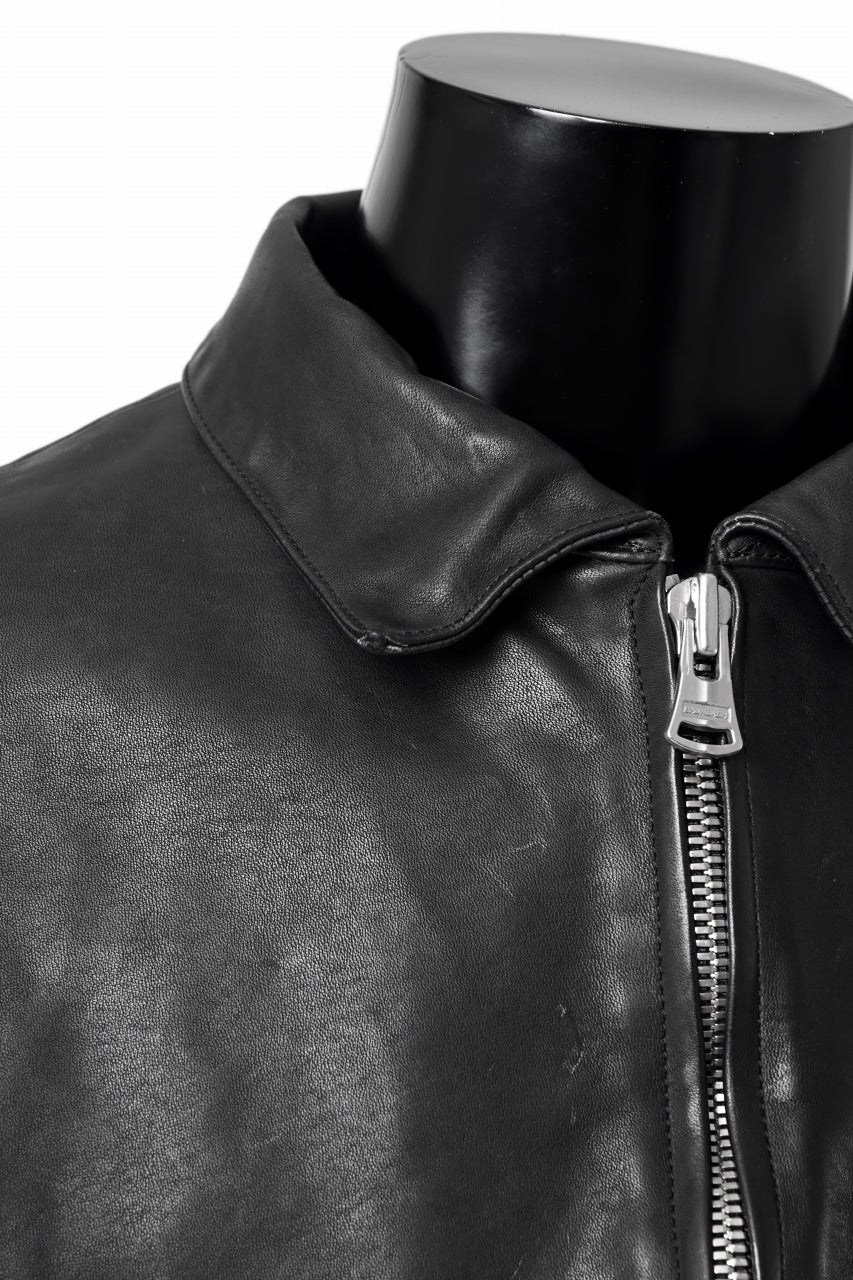Load image into Gallery viewer, ISAMU KATAYAMA BACKLASH COLLAR ZIP JACKET / POLAND HORSE OBJECT DYED (BLACK)