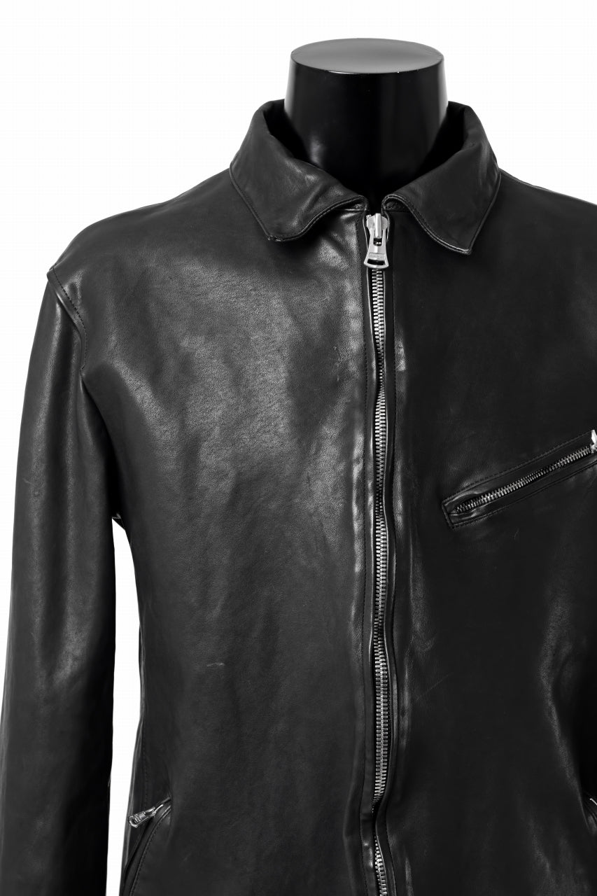 Load image into Gallery viewer, ISAMU KATAYAMA BACKLASH COLLAR ZIP JACKET / POLAND HORSE OBJECT DYED (BLACK)