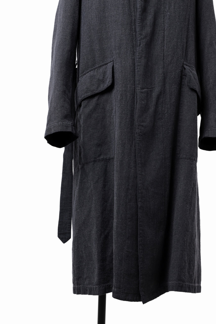 Load image into Gallery viewer, ISAMU KATAYAMA BACKLASH OVER COAT / GARMENT NATURAL DYED WOVEN + ELECTRIC HEATING LINER (INDIGO)