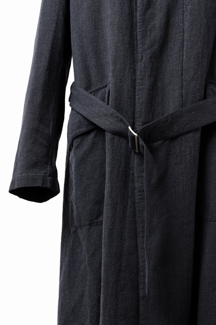 Load image into Gallery viewer, ISAMU KATAYAMA BACKLASH OVER COAT / GARMENT NATURAL DYED WOVEN + ELECTRIC HEATING LINER (INDIGO)