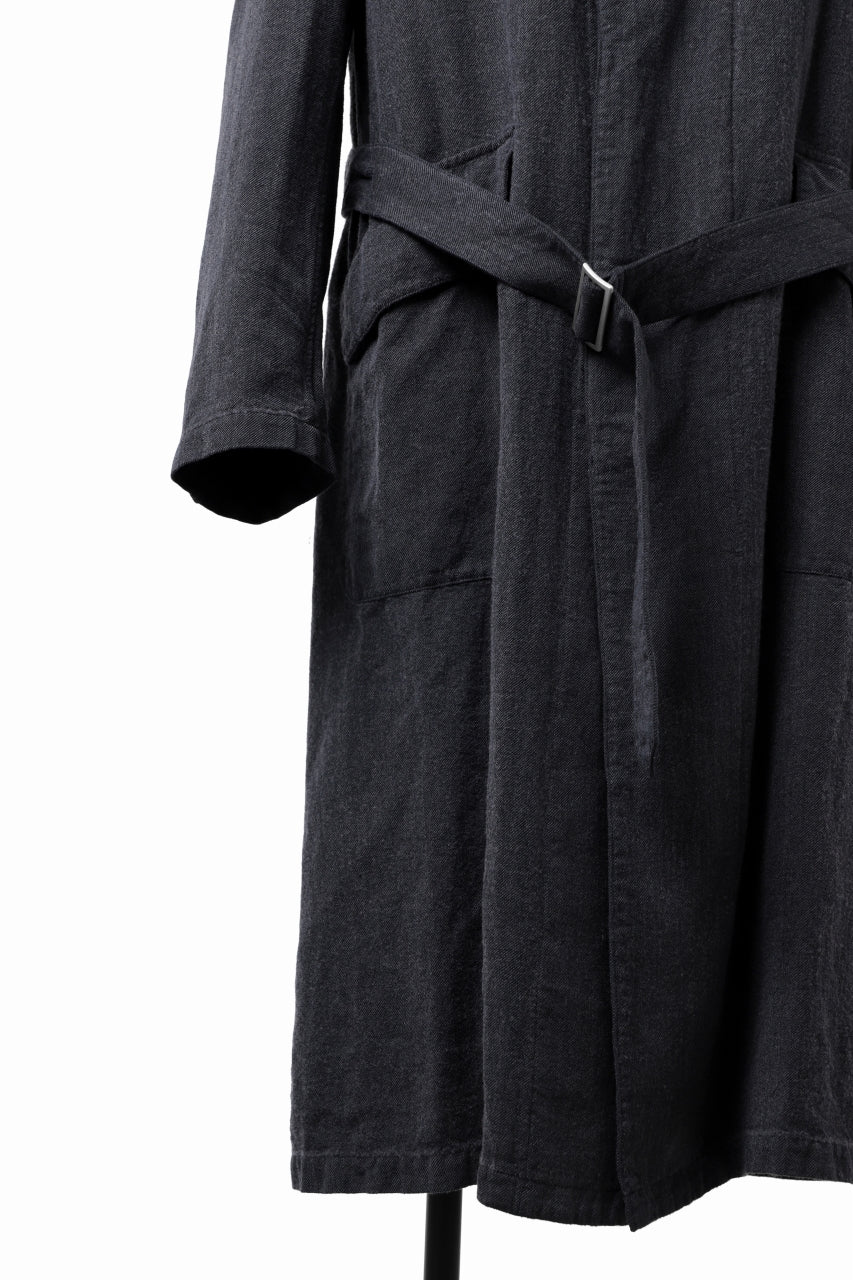 Load image into Gallery viewer, ISAMU KATAYAMA BACKLASH OVER COAT / GARMENT NATURAL DYED WOVEN + ELECTRIC HEATING LINER (INDIGO)