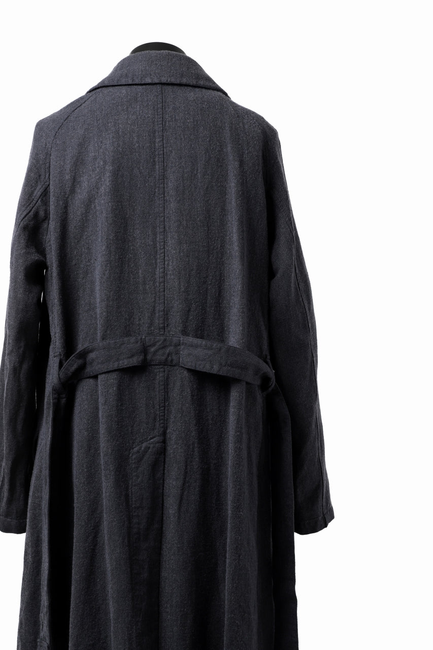 Load image into Gallery viewer, ISAMU KATAYAMA BACKLASH OVER COAT / GARMENT NATURAL DYED WOVEN + ELECTRIC HEATING LINER (INDIGO)