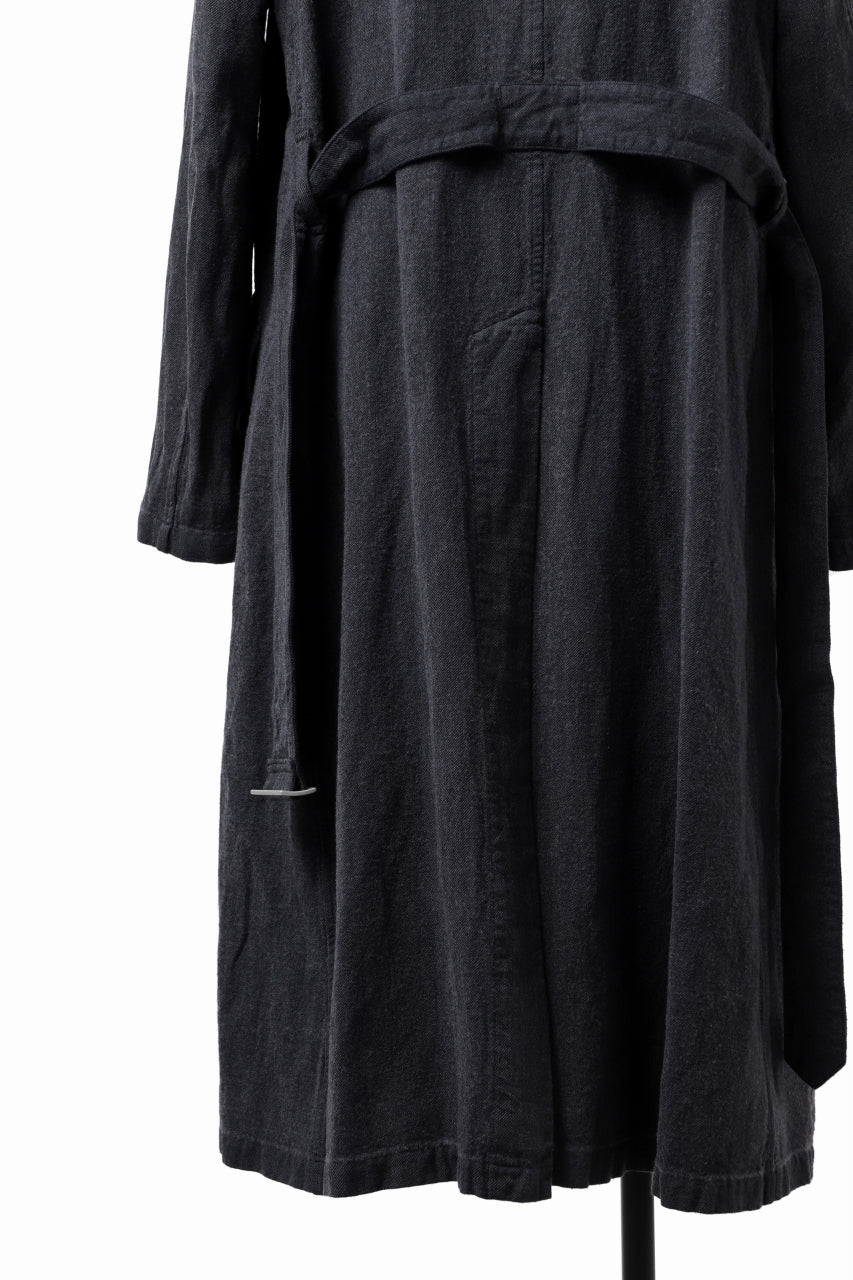Load image into Gallery viewer, ISAMU KATAYAMA BACKLASH OVER COAT / GARMENT NATURAL DYED WOVEN + ELECTRIC HEATING LINER (INDIGO)