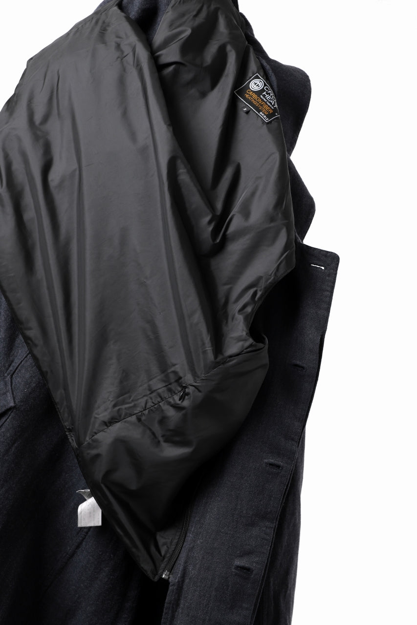 Load image into Gallery viewer, ISAMU KATAYAMA BACKLASH OVER COAT / GARMENT NATURAL DYED WOVEN + ELECTRIC HEATING LINER (INDIGO)