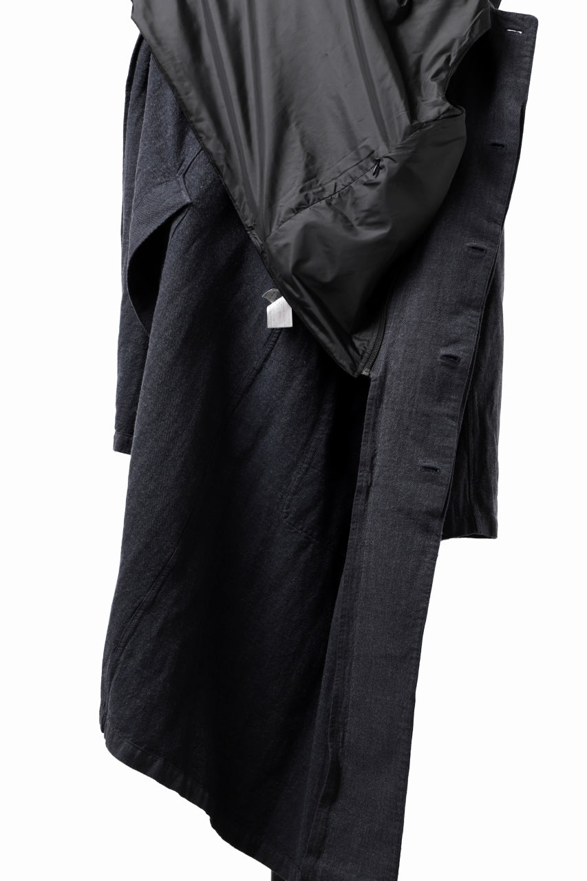 Load image into Gallery viewer, ISAMU KATAYAMA BACKLASH OVER COAT / GARMENT NATURAL DYED WOVEN + ELECTRIC HEATING LINER (INDIGO)