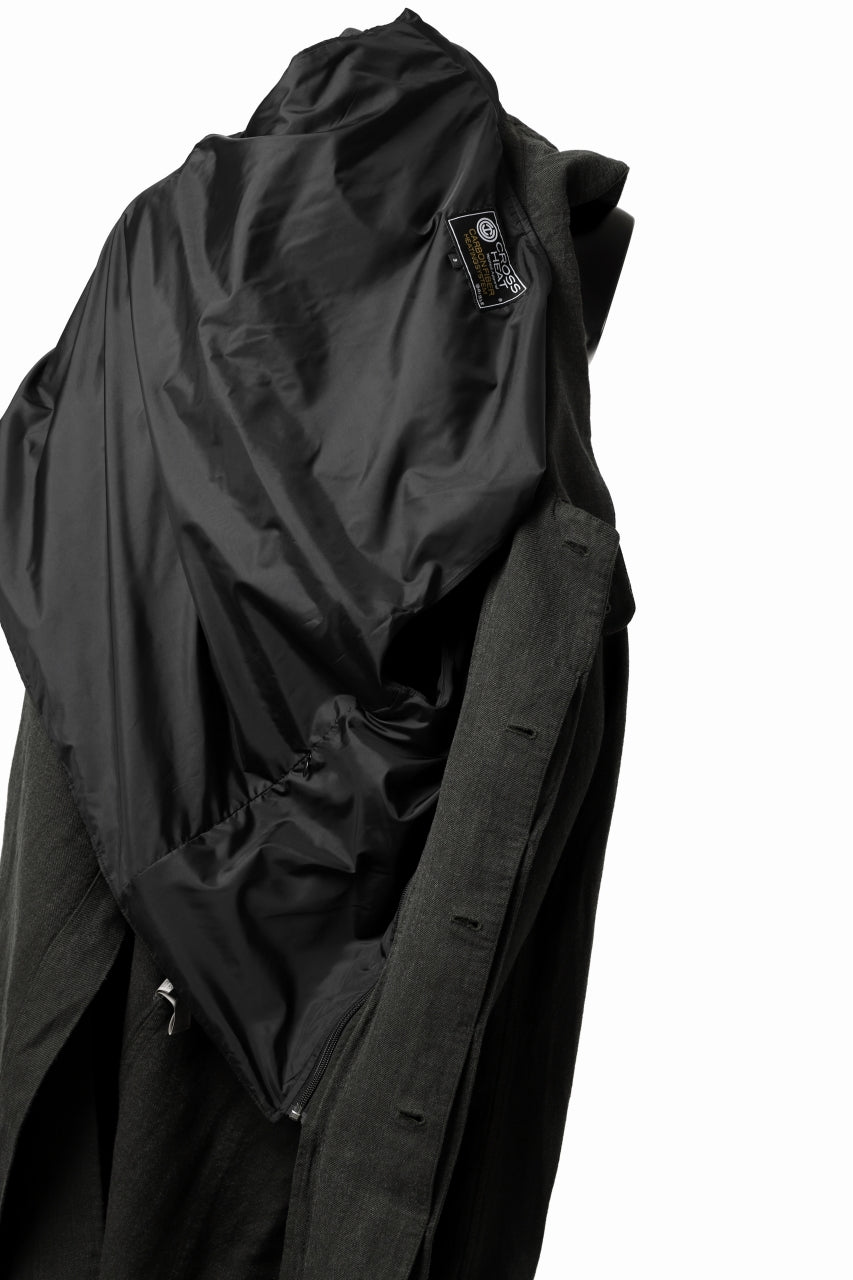 Load image into Gallery viewer, ISAMU KATAYAMA BACKLASH OVER COAT / GARMENT NATURAL DYED WOVEN + ELECTRIC HEATING LINER (LEAF)