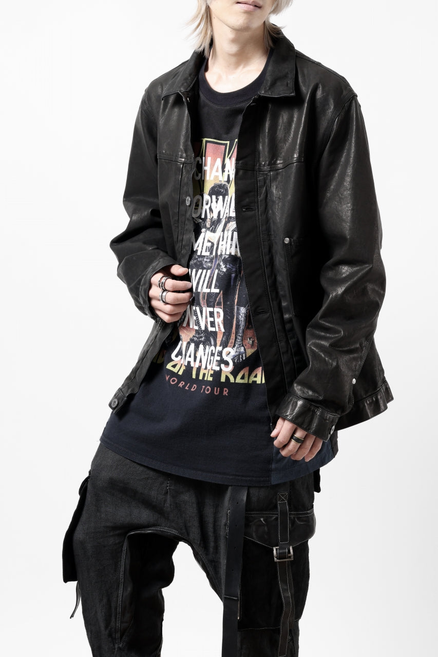 Load image into Gallery viewer, ISAMU KATAYAMA BACKLASH JEAN JACKET / GARMENT DYED - JP WET WHITE HORSE (BLACK)